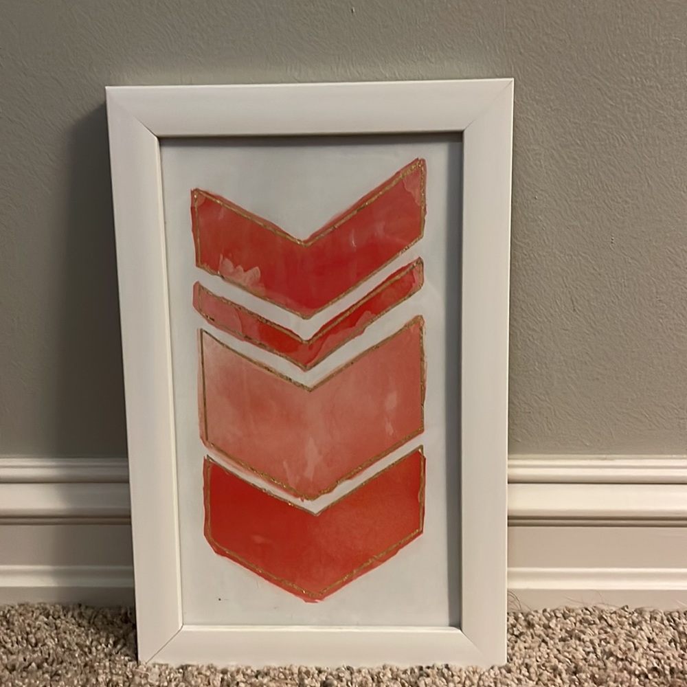 Preppy Pink, Gold, And White Wall Art